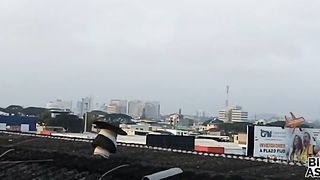 While I'm going to wash my clothes on the roof, my uncle is waiting for me to fuck