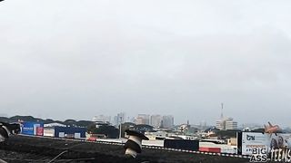 While I'm going to wash my clothes on the roof, my uncle is waiting for me to fuck
