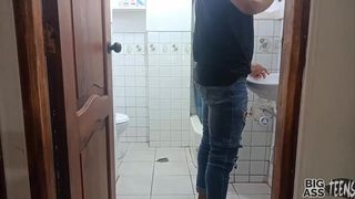 I have quick sex in the bathroom with my uncle because my mother is in the living room with my aunts