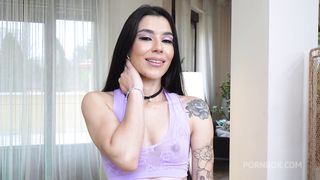 SKINNY BEATIFUL SLUT ROUSSE BLACK GETS A LONG COCK IN HER CUTE LITTLE ASS SWALLOWING PISS IN BETWEEN FUCKS EKS544