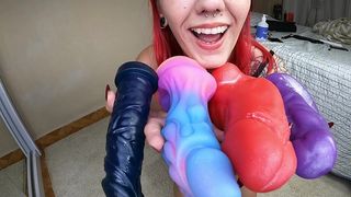 MY ANAL RIDE, WITH MY 4 DIFFERENT DILDOS, WHICH DO YOU PREFER, THE BIG ONE OR THE HUGE ONE?