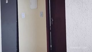 I went to take a shower and was surprised by my brother-in-law who went to the bathroom with his hard cock.