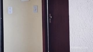 I went to take a shower and was surprised by my brother-in-law who went to the bathroom with his hard cock.