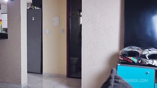 I went to take a shower and was surprised by my brother-in-law who went to the bathroom with his hard cock.