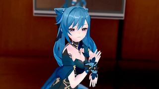 GENSHIN IMPACT KEQING UNDRESS DANCE AND NUDE SEX WITH KAEDEHARA KAZUHA HENTAI MMD 3D BLUE HAIR