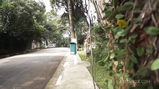 Hellen enjoying the outside being stop for something more desirable and dirtier