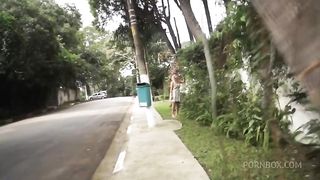 Hellen enjoying the outside being stop for something more desirable and dirtier