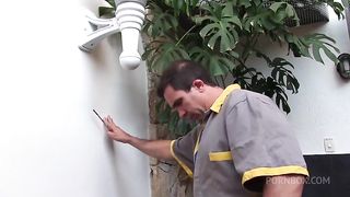 Tree people in the pool and so much desire of fuck each other, Dirty Threesome