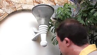 Tree people in the pool and so much desire of fuck each other, Dirty Threesome