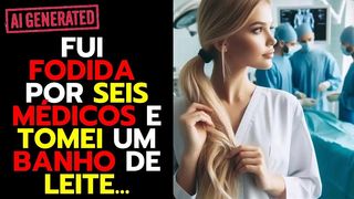 SEIS MEDICOS FODERAM MEU CUZINHO E MINHA BUCETA, MAMEI TODOS ELES E GANHEI MUITO LEITE! EU ADOREI...