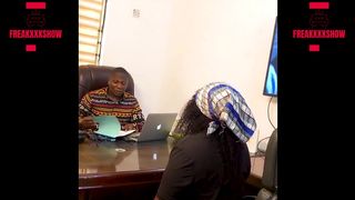 FREAK JOB AGENT FUCKING A BIG ASS TEACHER APPLICANT IN HIS OFFICE BEFORE GIVING HER JOB, WATCH AS SHE SQUIRTS ALL OVER THE DESK