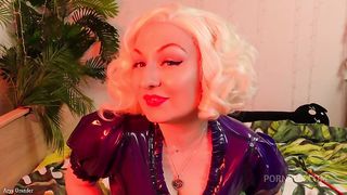 Strap-on Fuck - you are in chastity cage - Lick my sweat and squirt! (Arya Grander) Humiliation POV