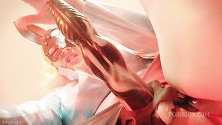 Strap-on JOI in rabbit mask and PVC coat - sexy blonde MILF dirty talk role play (Arya Grander)