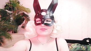 Jerk Off Instructions JOI wearing rabbit mask (Arya Grander) dirty talk POV