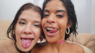 MULTI GANGBANG! TWO VERY BEAUTIFUL GIRLS SOFA WEBER & NATASHA RIOS GET DVP DAP TP FROM SIX BIG COCKS EKS571