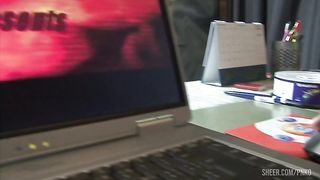 Jennyfer watching porn and felt to sleep, but the dream of fucking this young boy feels real