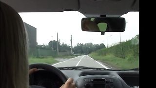 Auto stop is a good think if you go in the car with stunning blonde angel trans
