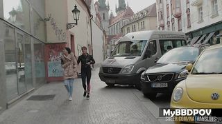 BBC-loving Czech Eveline & Silvia Dellai Fed Cock In POV