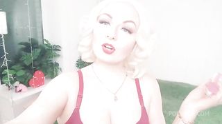 dildo into pink tight pussy and titsjob with anal plug into ass (Arya Grander) horny blonde MILF pov