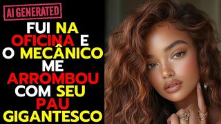 O PAU MONSTRUOSO DO MECANICO DEIXOU MEU CUZINHO ARROMBADO E CHEIO DE LEITE...