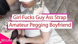 THE DATE FROM TINDER ENDED FOR THE GUY WITH THE FIRST STRAPON. THE GUY IS TRYING FIRST PEGGING. FIRST ANAL TRAINING