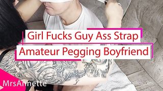 THE DATE FROM TINDER ENDED FOR THE GUY WITH THE FIRST STRAPON. THE GUY IS TRYING FIRST PEGGING. FIRST ANAL TRAINING