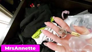 YOUR COCK SHOULD ALWAYS BE UNDER THE CASTLE. I AM WAITING FOR A REPORT ON THE CAGE OF CHASTITY.
