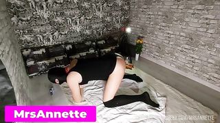 DOMINATRIX ANNETTE PEGGING BOYS ASS. ANAL DESTRUCTION. FEMDOM ANAL AMATEUR TRAINING