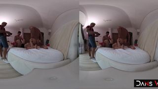 LEWD LANA KNEELS AND TAKES TURNS DEEPTHROATING MATT AND PORNO DAN!