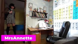 HYPNO SURPRISE SEXY SISSY WANTS HARD FUCK. CROSS-DRESSER IN LINGERIE AND HIGH HEELS PEGGING