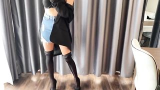 Hot slut in heels and skirt craves to be ASSfucked rough