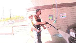 GETTING READY TO WASH THE CAR