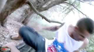 Kevin White fucking Linda India a skinny arab Milf in the woods