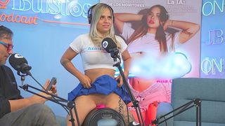 ANNIE MARIN SEXY BLONDE FUCKS HER FRIEND ON JUAN BUSTOS PODCAST.