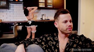 The maid paid with anal for bad cleaning