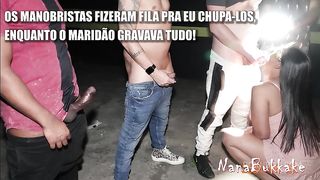 Meu marido gravou os manobristas do estacionamento me fodendo e gozando na minha boca
