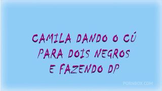 Camila Costa dando o cu para dois negros e fazendo DP