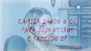 Camila Costa dando o cu para dois negros e fazendo DP