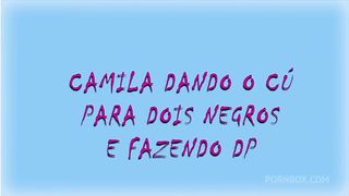 Camila Costa dando o cu para dois negros e fazendo DP