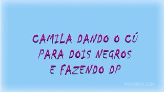 Camila Costa dando o cu para dois negros e fazendo DP