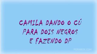 Camila Costa dando o cu para dois negros e fazendo DP