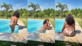 BBW EBONY FARTING LIKE CRAZY IN THE POOL