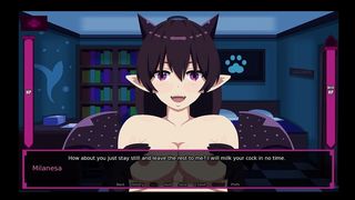 HENTAI GAME, SUCCUBUS MASTURBATES YOU WITH HER BIG TITS.