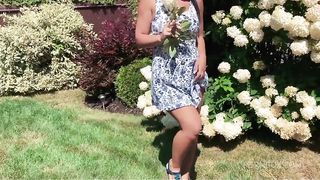 Innocent Step-Sister gets 2 cumshots in the garden