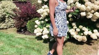 Innocent Step-Sister gets 2 cumshots in the garden