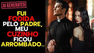 O PADRE CONSERTOU MEU CARRO E EU DEI MINHA BUCETA E MEU CUZINHO PRA ELE FODER FORTE...