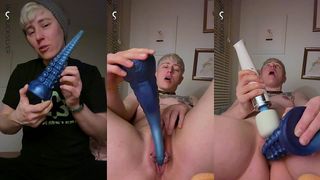 BAD DRAGON TOY MAKES TRANS GUY CUM FOR 30 SECONDS! JAQ QUICKSILVER - FTM, BIG CLIT, PUSSY, FANTASY DILDO, REAL ORGASM