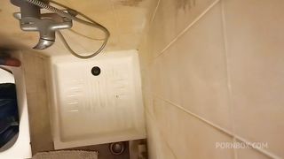 Spy on your beautiful Italian in the shower exclusive content