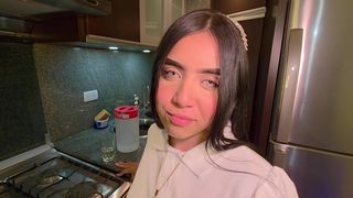 MY STEPBROTHER COMES OUT OF HIS ROOM NAKED AND WHEN HE SEES ME DRESSED IN MY STUDY UNIFORM HE GETS EXCITED