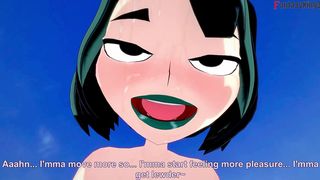 GWEN FUCKING ON THE BEACH - RED POV - TOTAL DRAMA - FULL & POV ON SHEER & PTRN: FANTASYKING3
